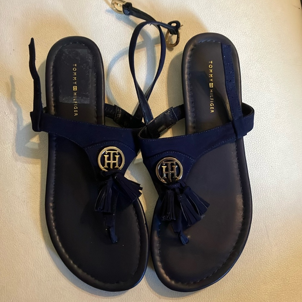 New Tommy Hilfiger dark blue fabric sandals